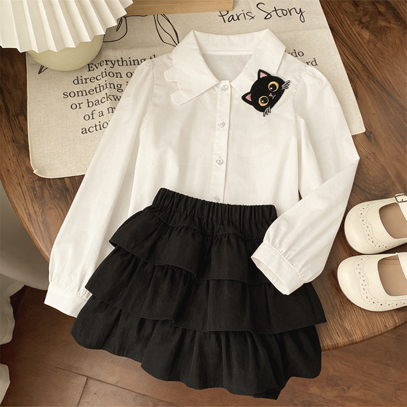 Girls Cake Skirt Set – Korean Spring Two-Piece Outfit – Outfit Sets – Image 1