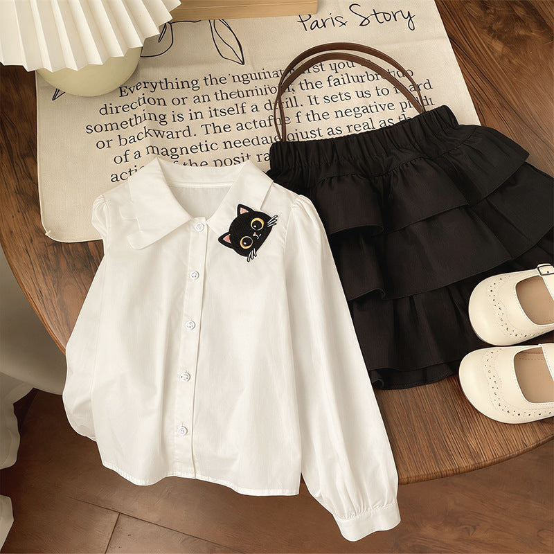 Girls Cake Skirt Set – Korean Spring Two-Piece Outfit – Outfit Sets – Image 2