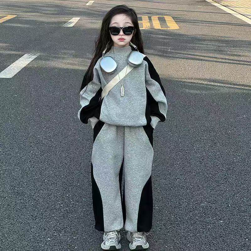 Girls Contrast Sweater Set – Spring Pants Outfit – Outfit Sets – Image 1