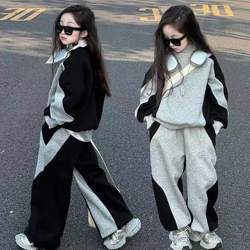 Girls Contrast Sweater Set – Spring Pants Outfit – Outfit Sets – Image 2