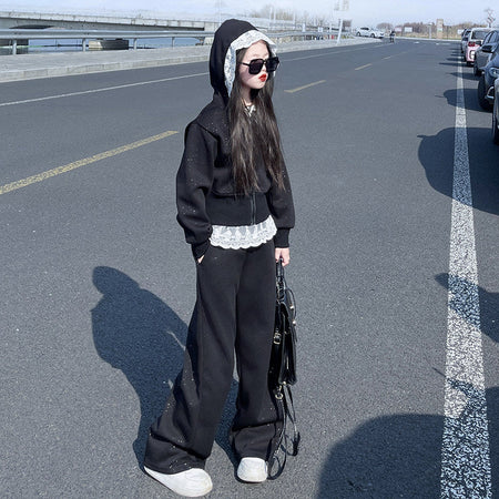 Girls Korean Sweater Set – Wide Leg Pants Outfit – Outfit Sets – Image 2