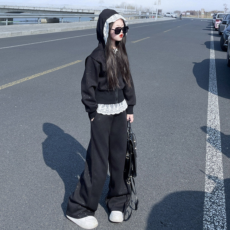 Girls Korean Sweater Set – Wide Leg Pants Outfit – Outfit Sets – Image 2