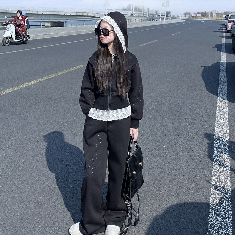 Girls Korean Sweater Set – Wide Leg Pants Outfit – Outfit Sets – Image 3