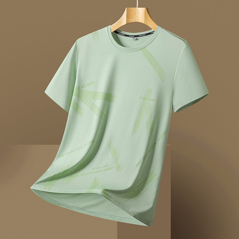 Men’s Ice Silk Sports T-Shirt – Quick-Dry Summer Wear