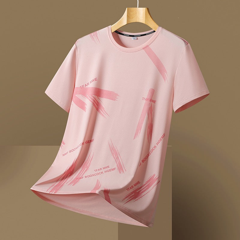 Men’s Ice Silk Sports T-Shirt – Quick-Dry Summer Wear