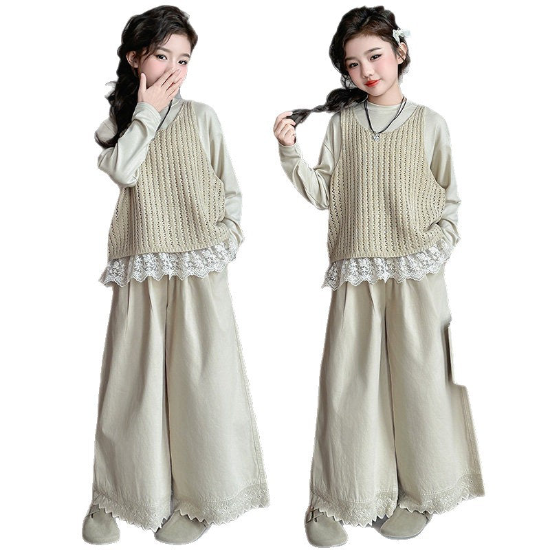 Girls Korean Vest Set – Spring 3-Piece Outfit – Outfit Sets – Image 5