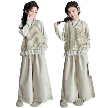Girls Korean Vest Set – Spring 3-Piece Outfit – Outfit Sets – Image 5