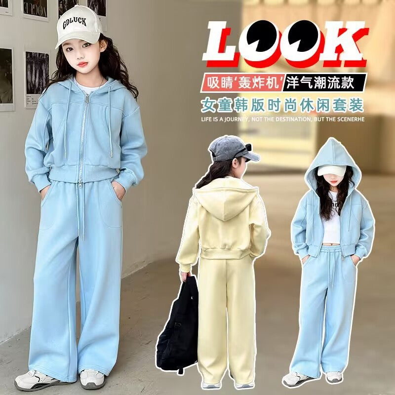 Girls Hooded Sweater Set – Spring Sports Outfit – Outfit Sets – Image 2