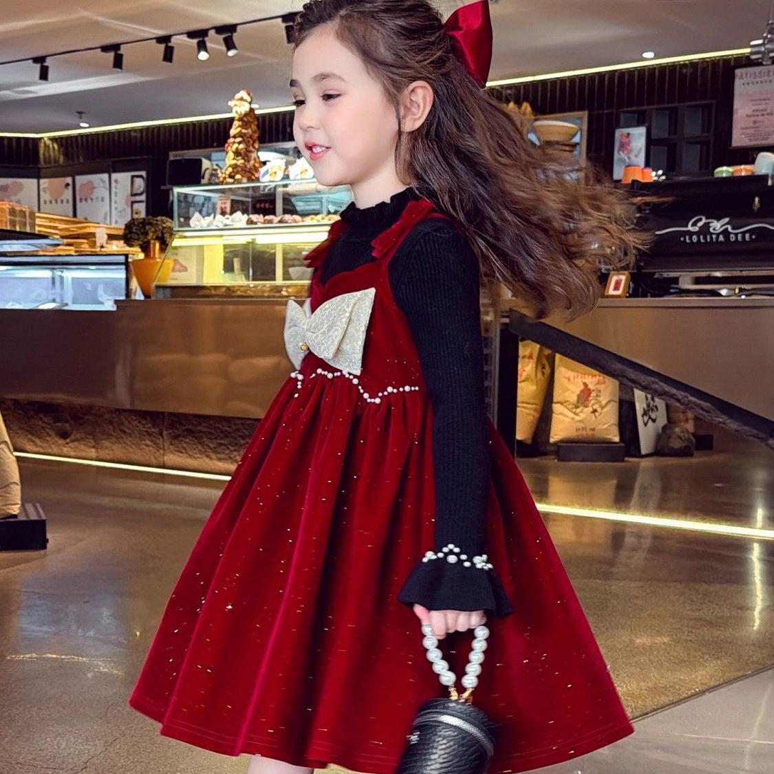 Girls Suspender Skirt Set – Winter Korean Outfit – Outfit Sets – Image 1