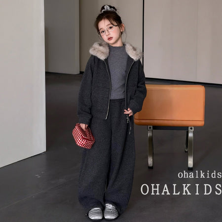 Girls Fleece Hoodie Set – Winter Pants Outfit – Outfit Sets – Image 3