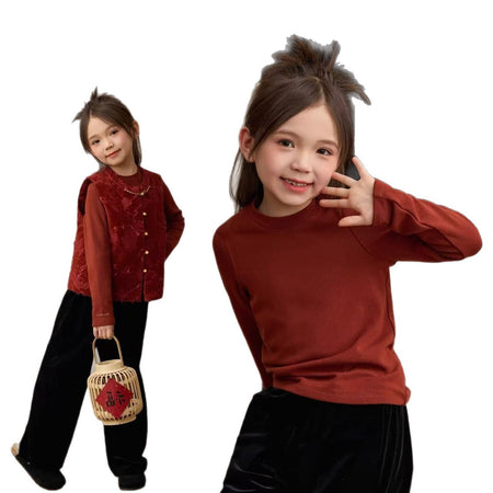 Girls Festive Vest Set – Winter 3-Piece Outfit Suit – Outfit Sets – Image 5