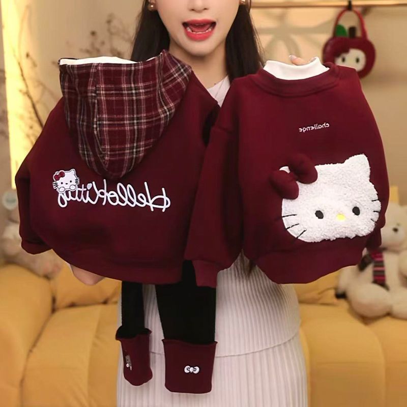 Girls KT Cat Sweater Set – Winter Leggings Outfit – Outfit Sets – Image 1