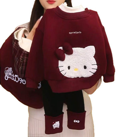 Girls KT Cat Sweater Set – Winter Leggings Outfit – Outfit Sets – Image 5