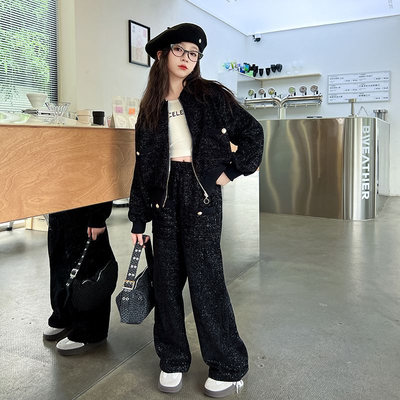 Girls Solid Color Pants Set – Autumn Stylish Outfit – Outfit Sets – Image 4