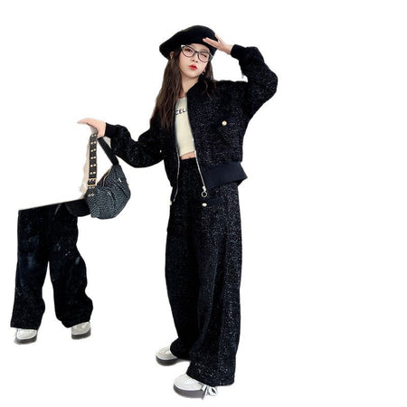 Girls Solid Color Pants Set – Autumn Stylish Outfit – Outfit Sets – Image 5