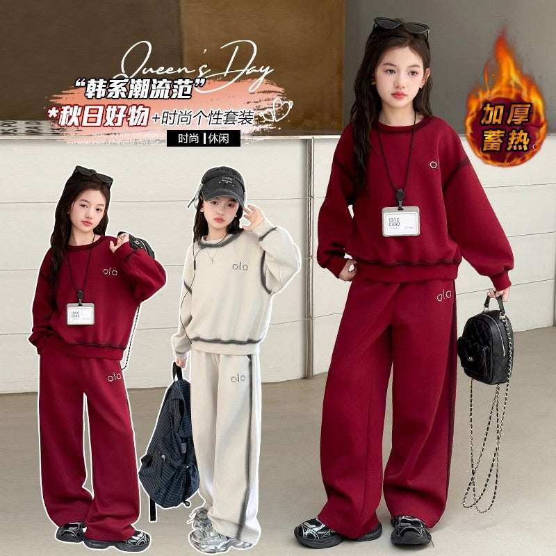 Girls Fleece Winter Set – New Year Pants Outfit – Outfit Sets – Image 2