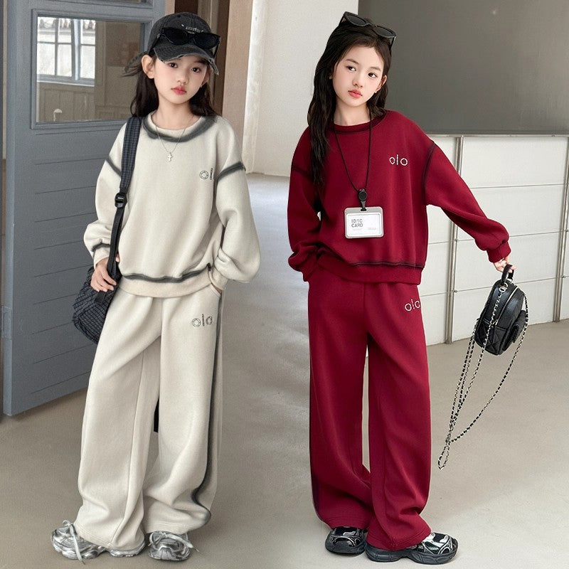 Girls Fleece Winter Set – New Year Pants Outfit – Outfit Sets – Image 1
