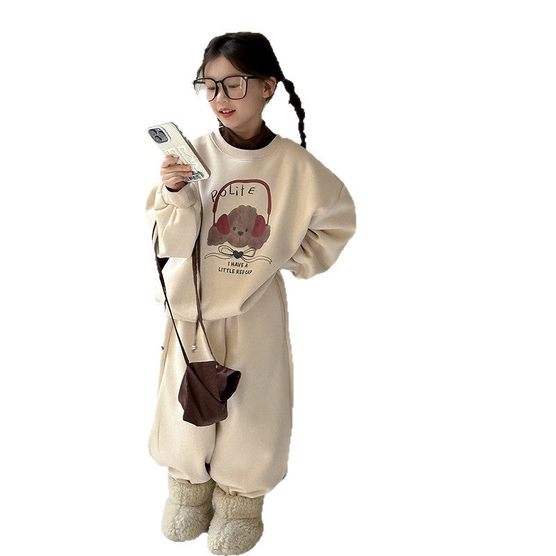 Girls Fleece Sweatshirt Set – Winter Tracksuit Outfit – Outfit Sets – Image 5
