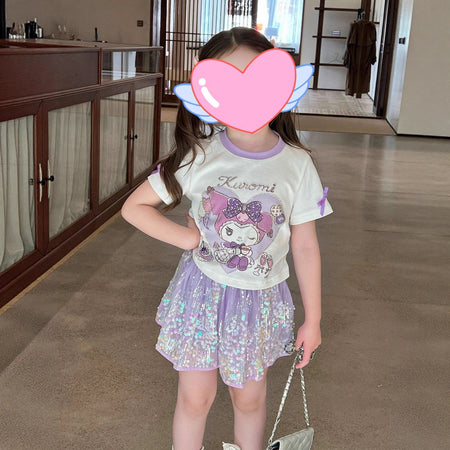 Girls Princess Skirt Set – Summer Sequin Outfit – Outfit Sets – Image 1
