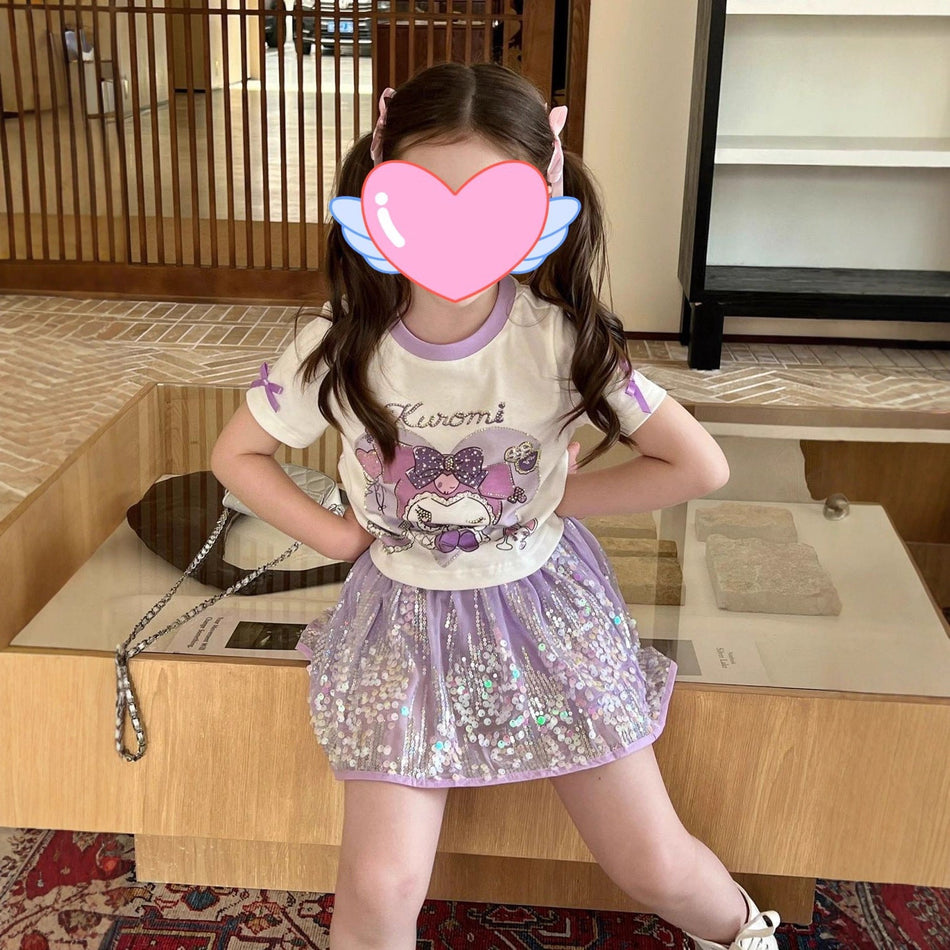 Girls Princess Skirt Set – Summer Sequin Outfit – Outfit Sets – Image 2