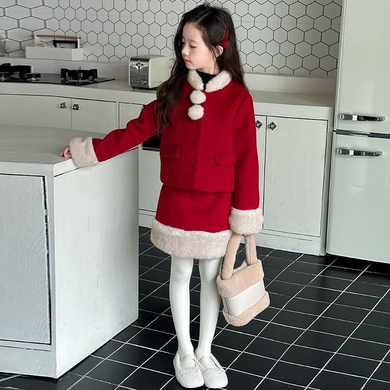 Girls Velvet Skirt Set – Winter Festive Outfit Dress – Outfit Sets – Image 3