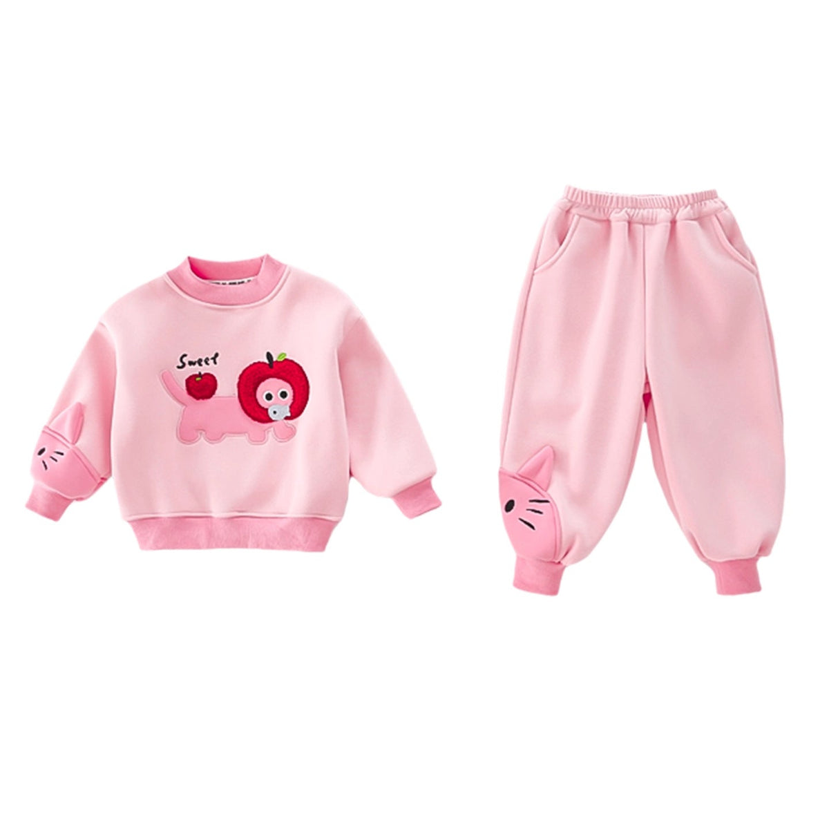 Girls Kitten T-Shirt Set – Autumn Winter Outfit Suit – Outfit Sets – Image 5