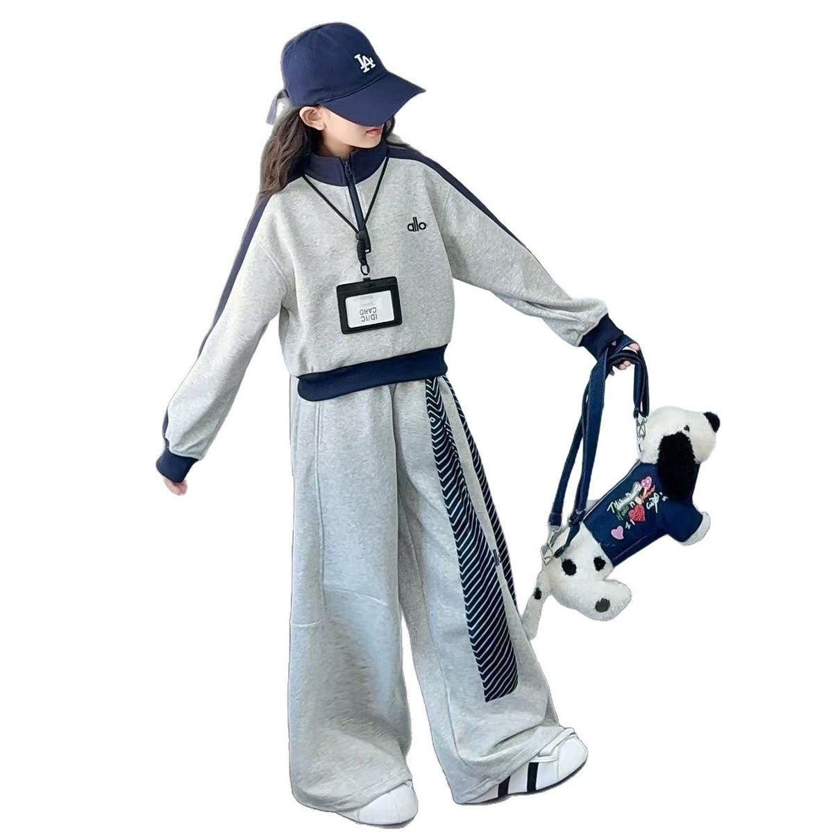 Girls Korean Sweatshirt Set – Winter Collar Outfit – Outfit Sets – Image 5