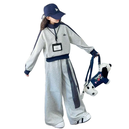 Girls Korean Sweatshirt Set – Winter Collar Outfit – Outfit Sets – Image 5