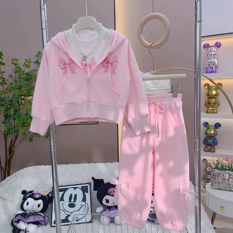 Girls Hooded Jacket Set – Autumn 3-Piece Outfit – Outfit Sets – Image 1