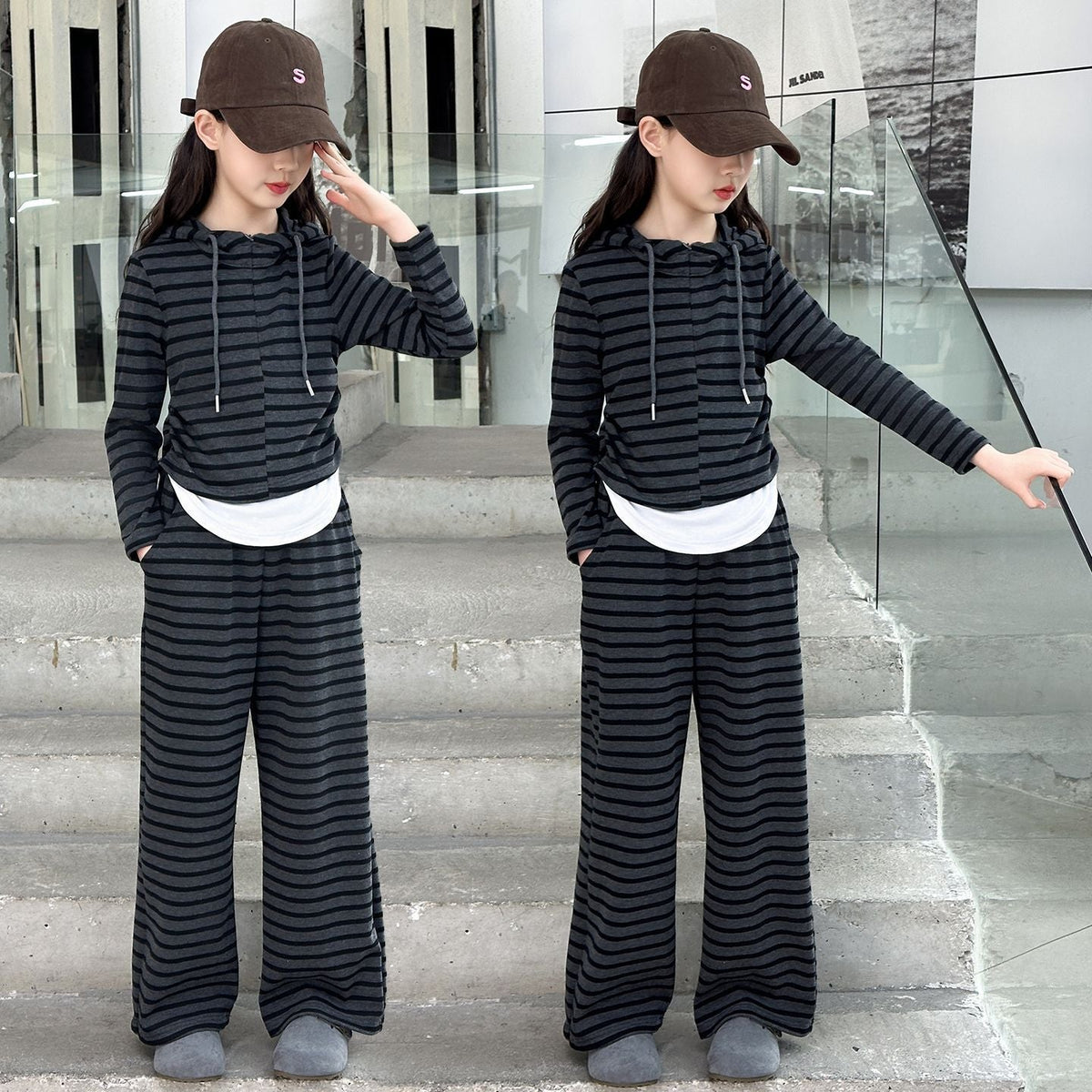 Girls Color-Block Tracksuit Set – Autumn Outfit – Outfit Sets – Image 1