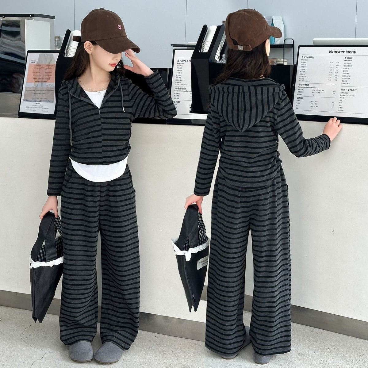 Girls Color-Block Tracksuit Set – Autumn Outfit – Outfit Sets – Image 2