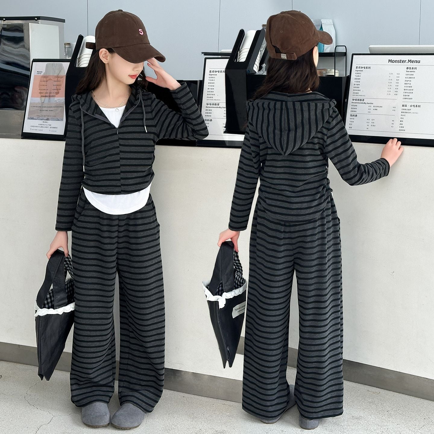 Girls Color-Block Tracksuit Set – Autumn Outfit – Outfit Sets – Image 2