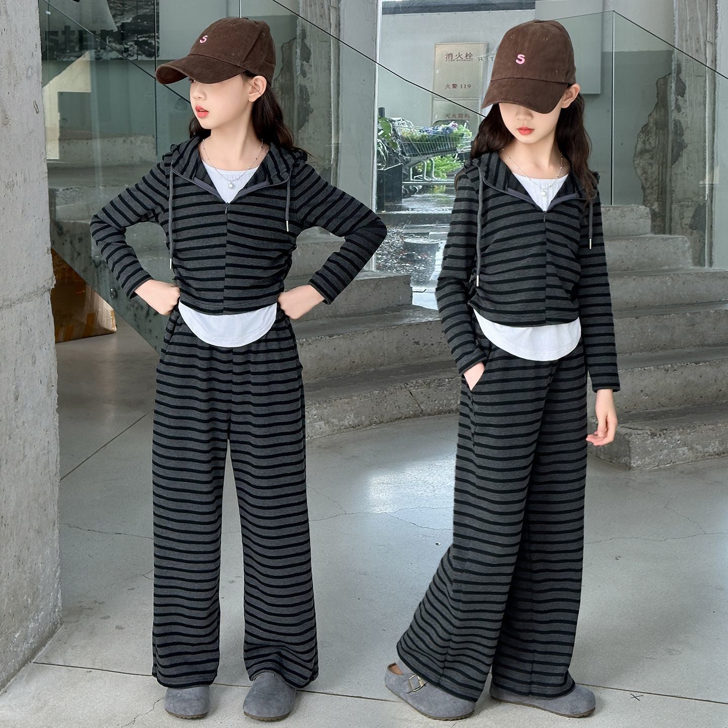 Girls Color-Block Tracksuit Set – Autumn Outfit – Outfit Sets – Image 3