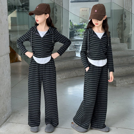 Girls Color-Block Tracksuit Set – Autumn Outfit – Outfit Sets – Image 3