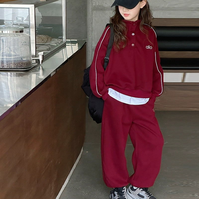 Girls Fleece Sweatshirt Set – Winter Sports Outfit – Outfit Sets – Image 1