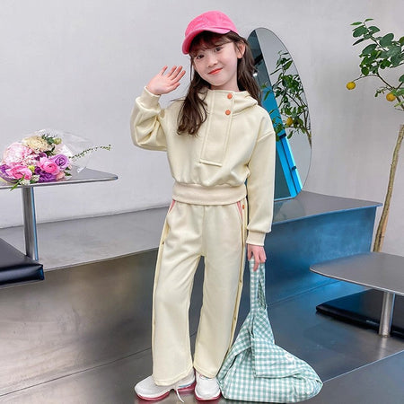 Girls Stand Collar Sweatshirt Set – Spring Autumn Outfit – Outfit Sets – Image 2