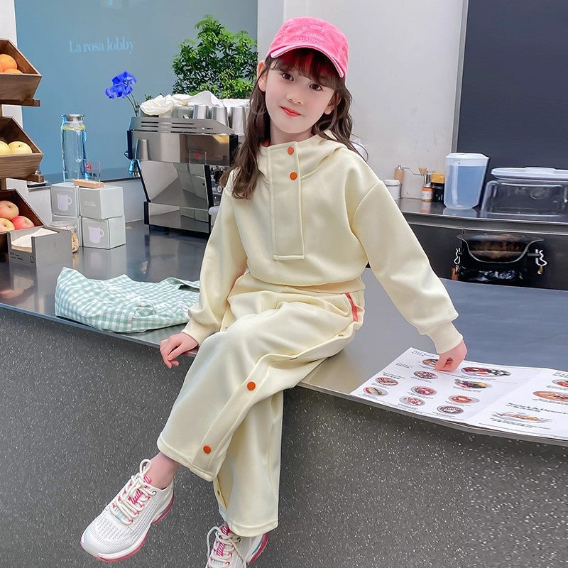 Girls Stand Collar Sweatshirt Set – Spring Autumn Outfit – Outfit Sets – Image 3
