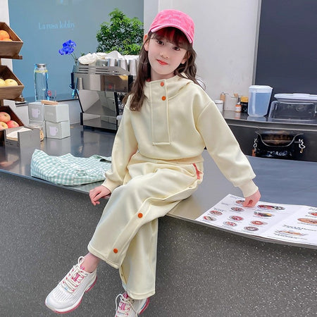 Girls Stand Collar Sweatshirt Set – Spring Autumn Outfit – Outfit Sets – Image 3