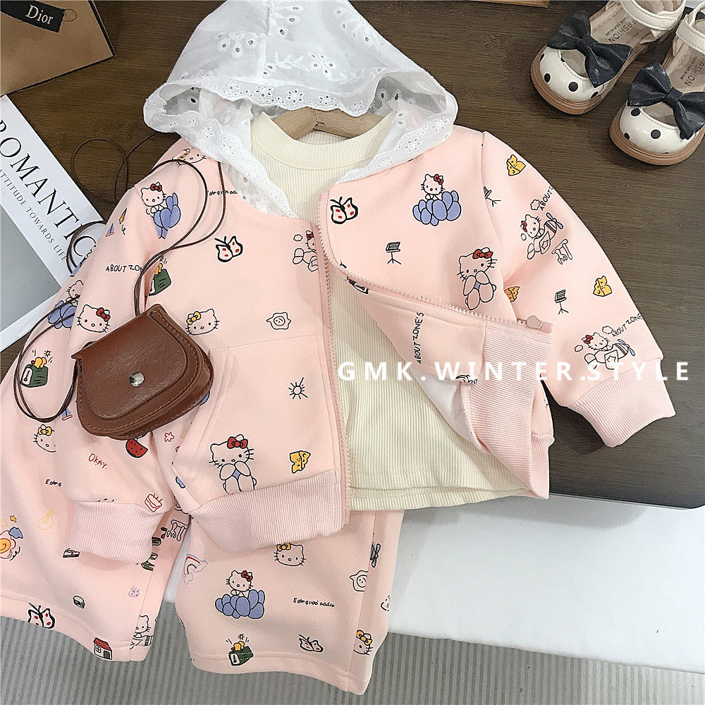 Baby Girl Hooded Set – Spring Autumn Outfit Suit – Outfit Sets – Image 3