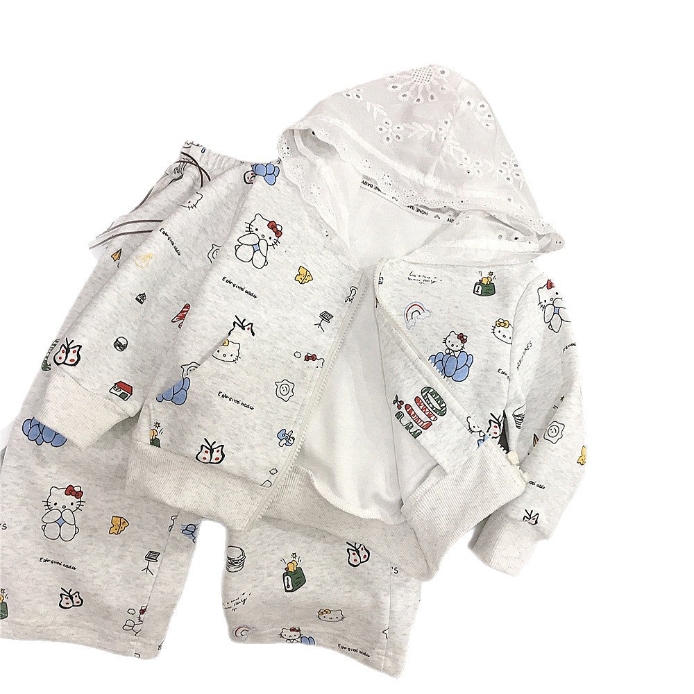 Baby Girl Hooded Set – Spring Autumn Outfit Suit – Outfit Sets – Image 5