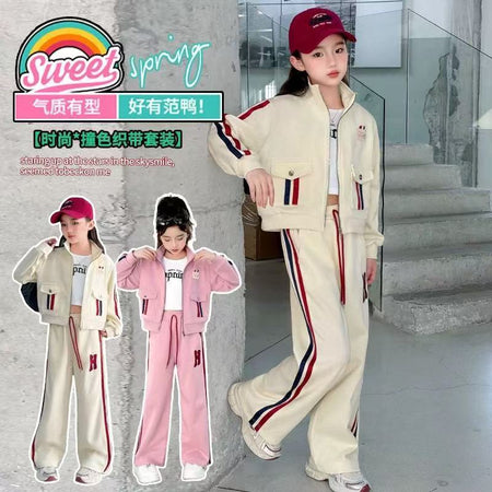 Girls Hooded Tracksuit Set – Autumn Casual Outfit – Outfit Sets – Image 3