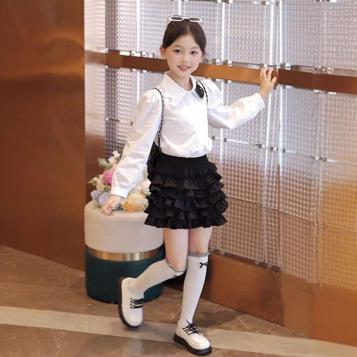 Girls Polo Skirt Set – Spring Autumn Outfit Suit – Outfit Sets – Image 1