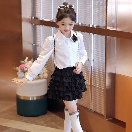 Girls Polo Skirt Set – Spring Autumn Outfit Suit – Outfit Sets – Image 3