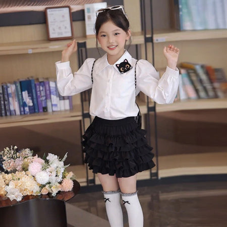 Girls Polo Skirt Set – Spring Autumn Outfit Suit – Outfit Sets – Image 4