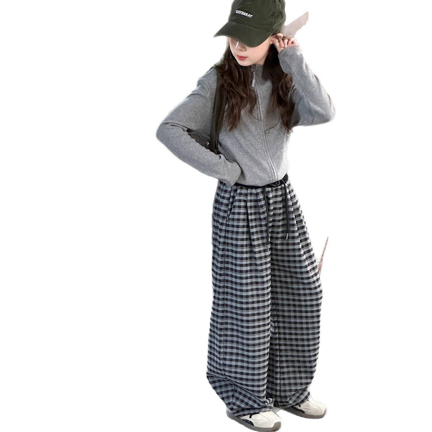 Girls Cardigan Plaid Set – Spring Autumn Outfit Suit – Outfit Sets – Image 5