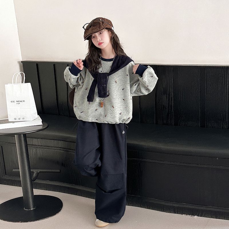 Girls College Sweatshirt Set – Autumn Casual Outfit – Outfit Sets – Image 1