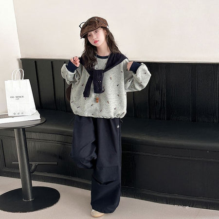 Girls College Sweatshirt Set – Autumn Casual Outfit – Outfit Sets – Image 1