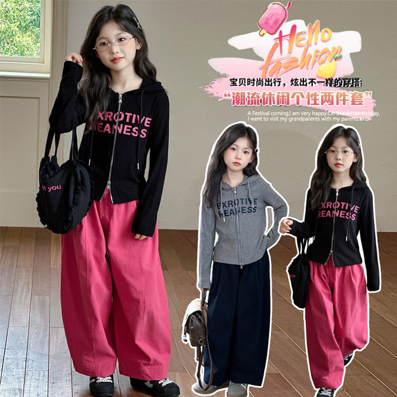 Girls Cargo Set – Spring Autumn Sweatshirt Outfit – Outfit Sets – Image 2