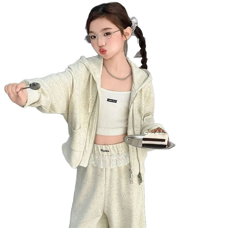 Girls Hooded Sweatshirt Set – Autumn Cardigan Outfit – Baby & Children's Outfits – Image 5