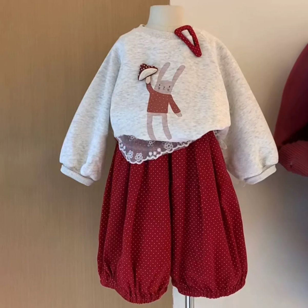 Girls Polka Dot Sweatshirt Set – Autumn Pants Outfit – Baby & Children's Outfits – Image 1